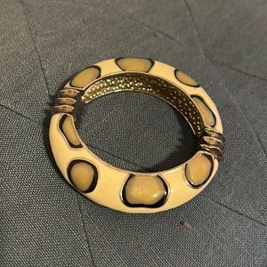 Embossed Metal Animal Print Bangle Bracelet